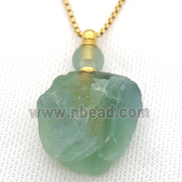 green Fluorite perfume bottle Necklace