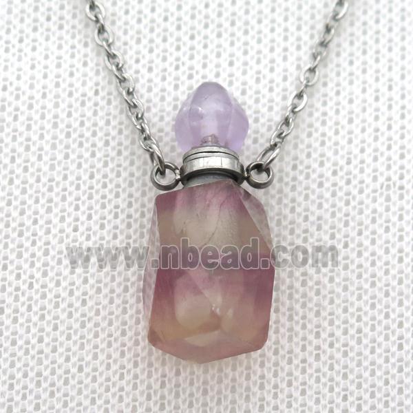 Fluorite perfume bottle Necklace