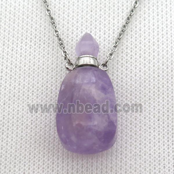 purple Amethyst perfume bottle Necklace