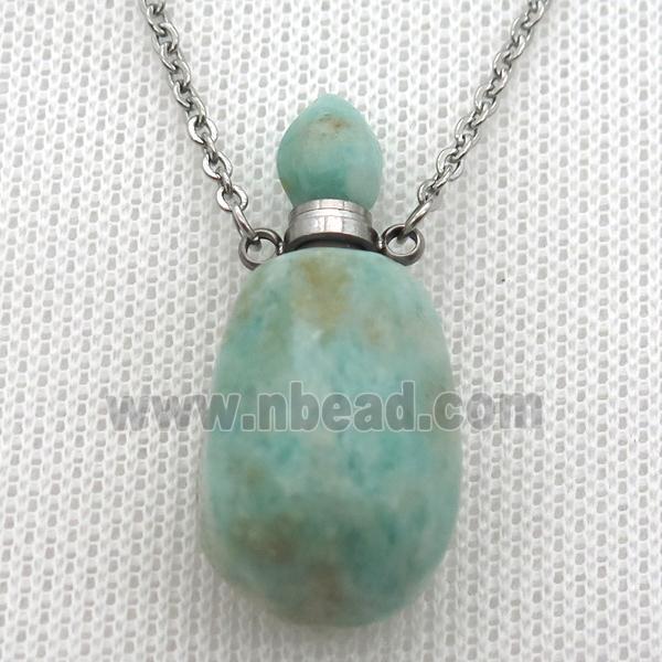 green Russian Amazonite perfume bottle Necklace