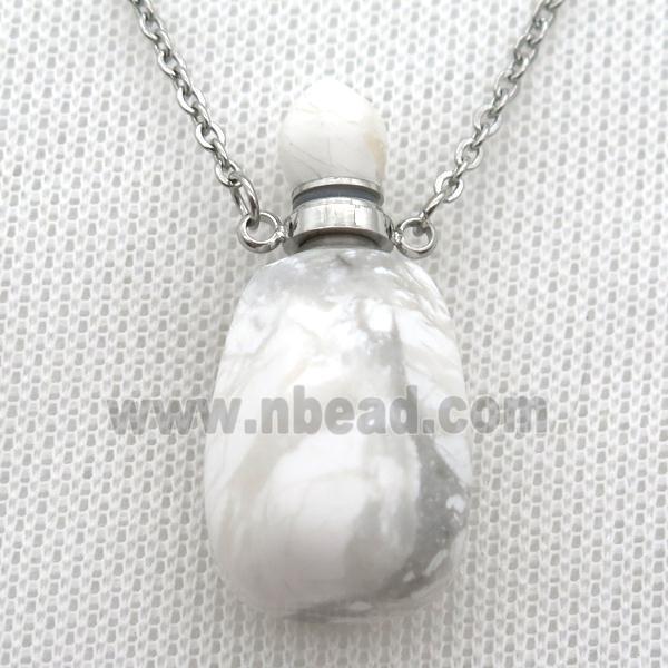 white Howlite Turquoise perfume bottle Necklace