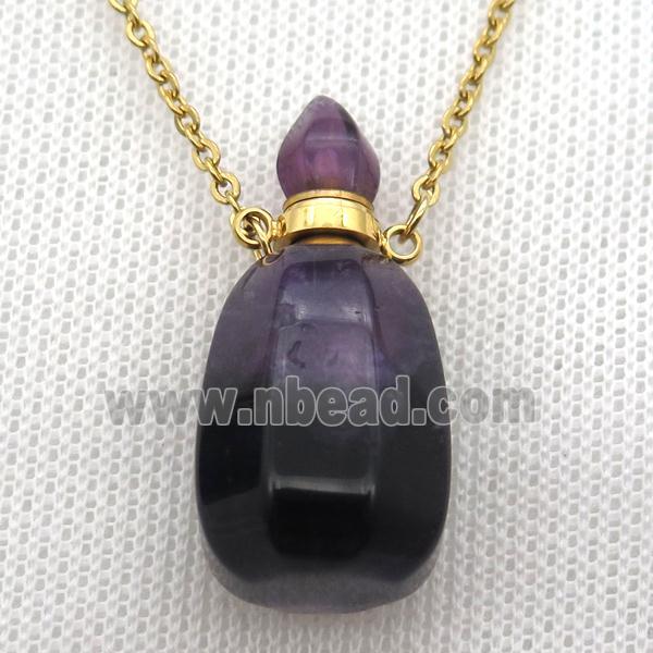 purple Amethyst perfume bottle Necklace