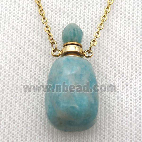 green Russian Amazonite perfume bottle Necklace