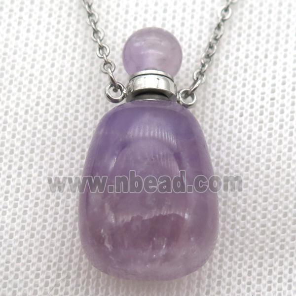 purple Amethyst perfume bottle Necklace