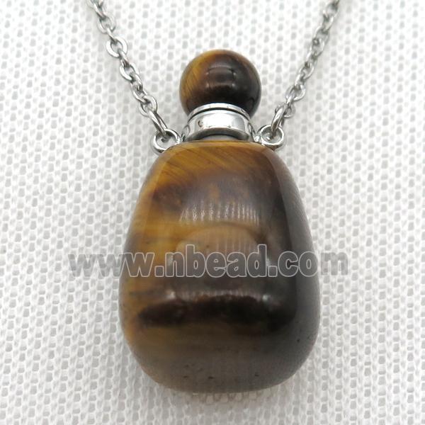 Tiger eye stone perfume bottle Necklace