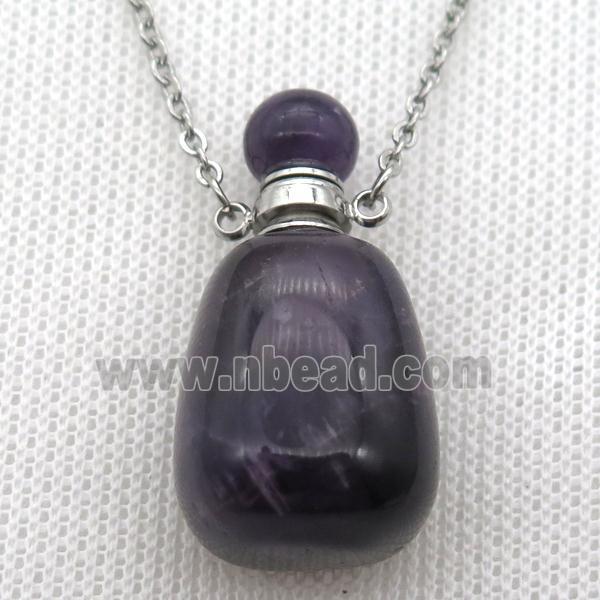 Amethyst perfume bottle Necklace