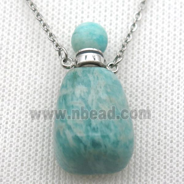 green Russian Amazonite perfume bottle Necklace