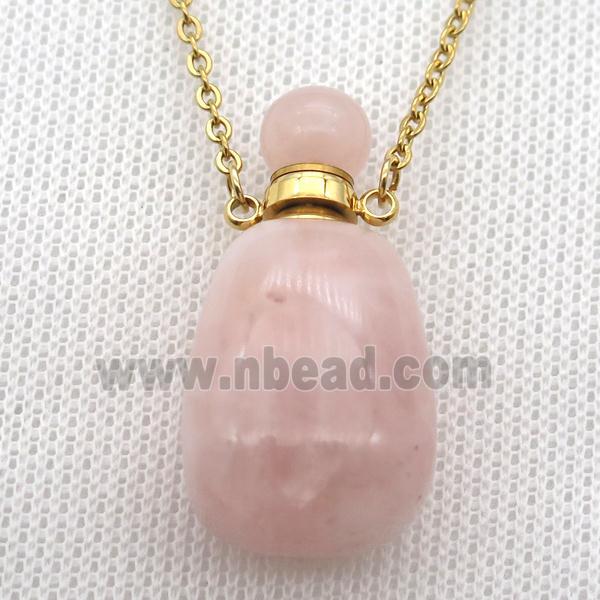 Rose Quartz perfume bottle Necklace