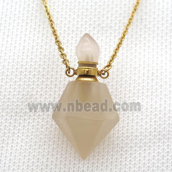 white Carnelian Agate perfume bottle Necklace