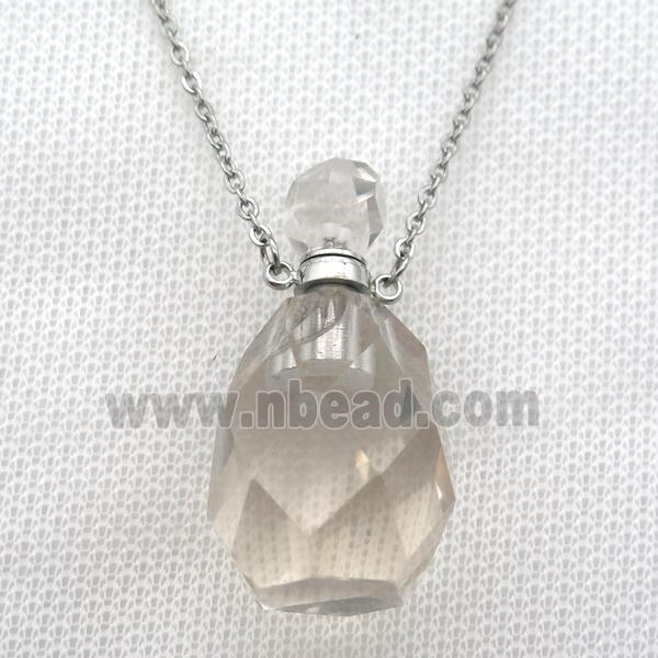 Clear Quartz perfume bottle Necklace