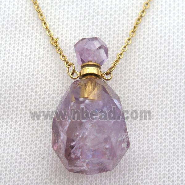 purple Amethyst perfume bottle Necklace