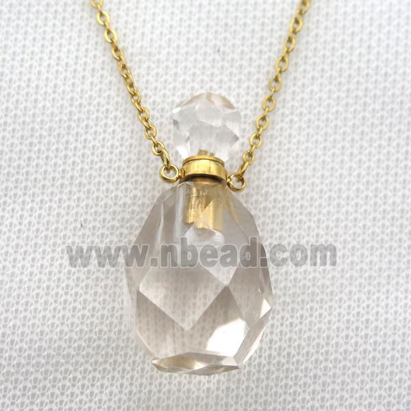 Clear Quartz perfume bottle Necklace