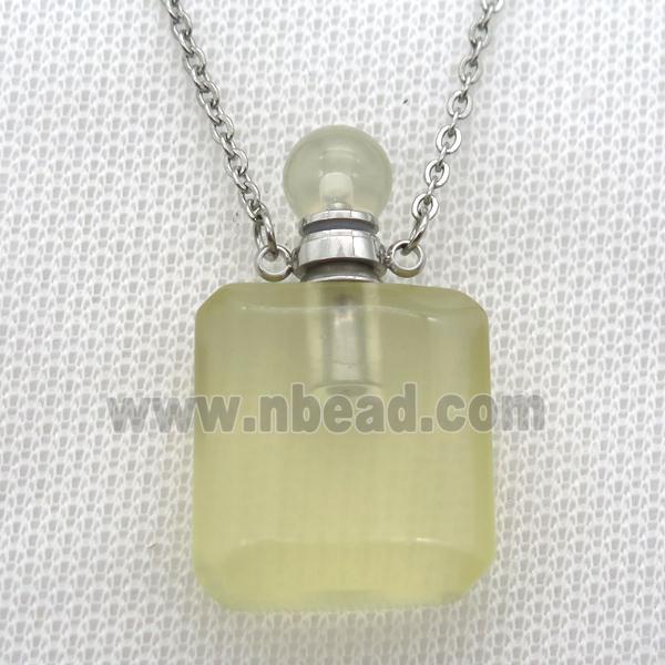 Lemon Quartz perfume bottle Necklace