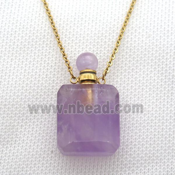 purple Amethyst perfume bottle Necklace