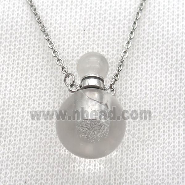 Clear Quartz perfume bottle Necklace