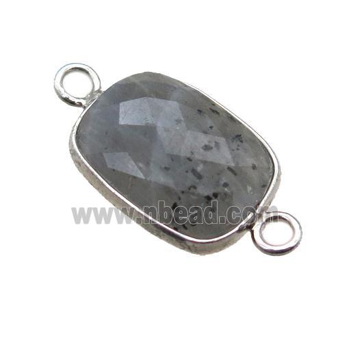 Labradorite connector, faceted oblong