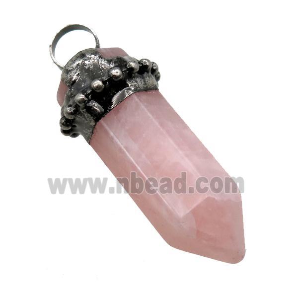 Rose Quartz bullet pendant