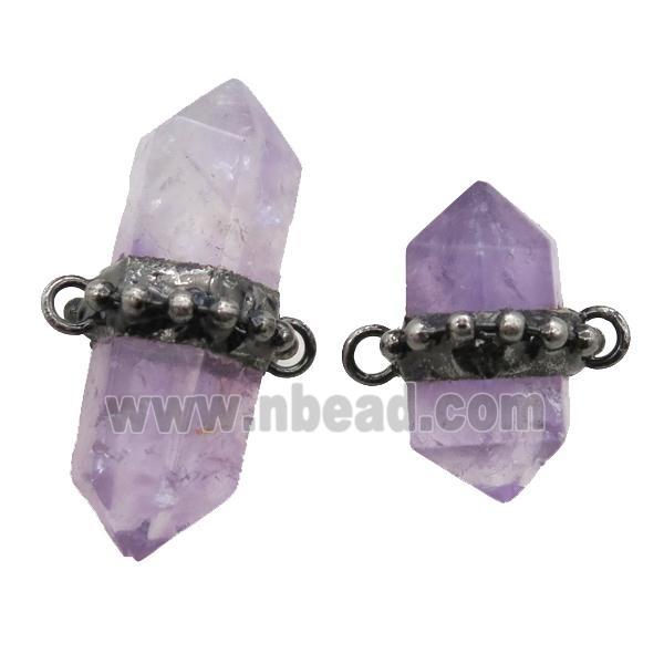 purple Amethyst bullet connector, black plated