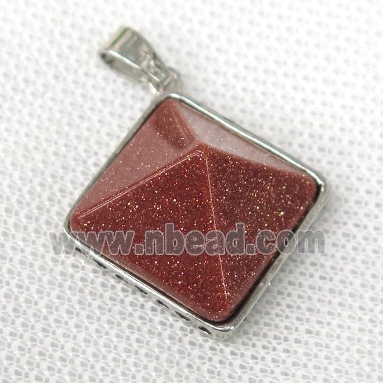 gold sandstone pyramid pendant