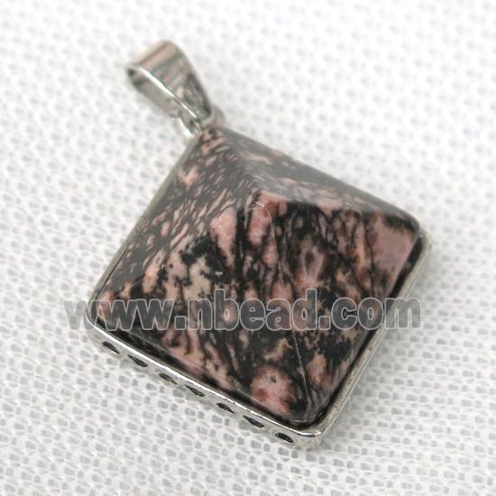 Rhodonite pyramid pendant