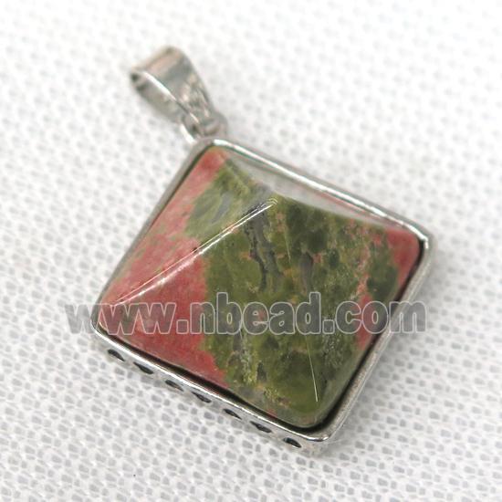 Unakite pyramid pendant