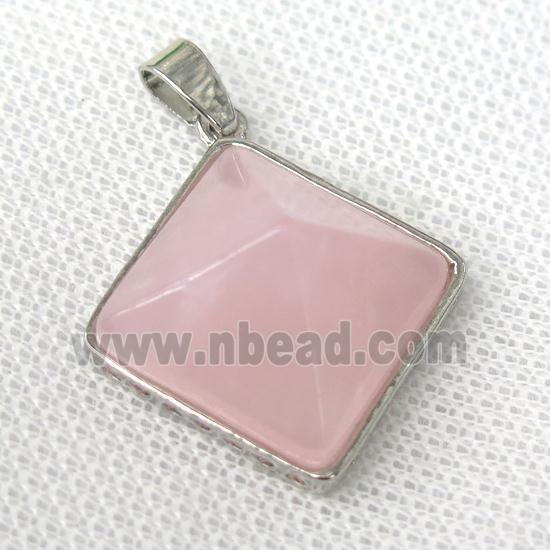 Rose Quartz pyramid pendant