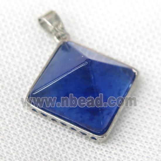 blue watermelon quartz pyramid pendant