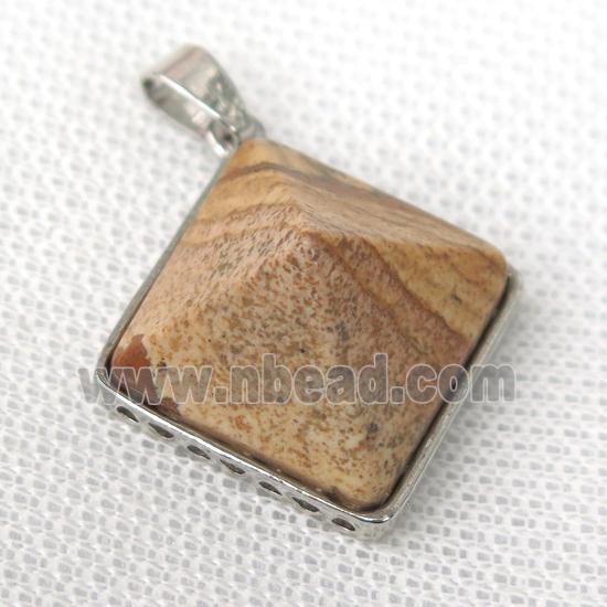 Picture Jasper pyramid pendant