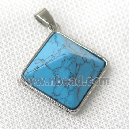 blue Turquoise pyramid pendant