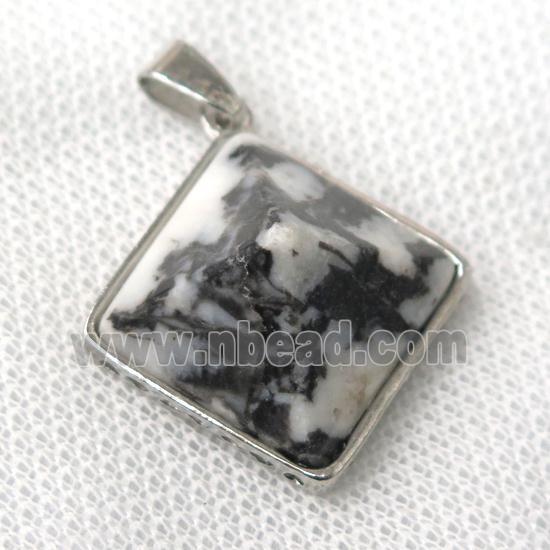 black zebra jasper pyramid pendant