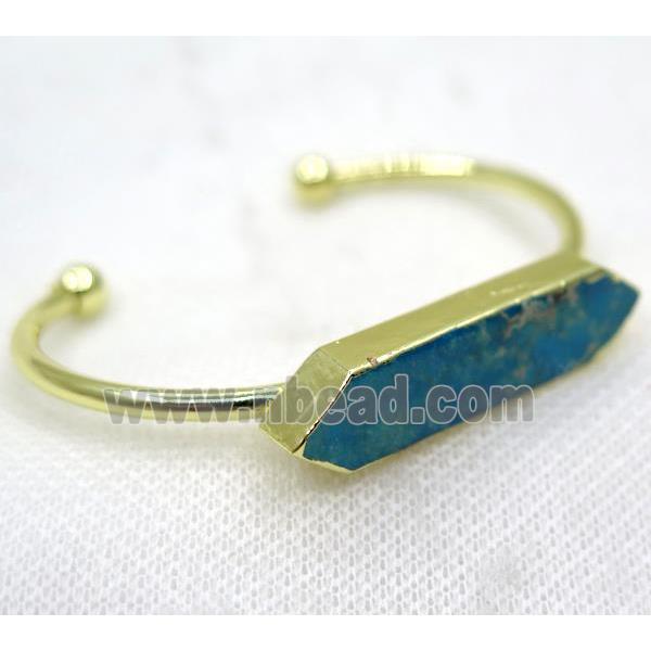 blue Sea Sediment bangle, copper, gold plated