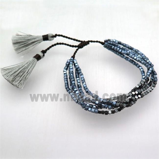 handmade Adjustable bracelet with crystal glass bead