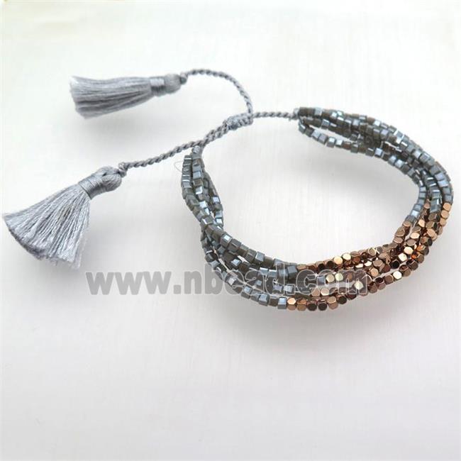 handmade Adjustable bracelet with crystal glass bead