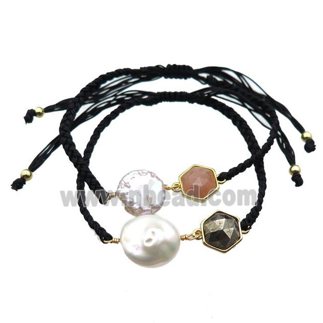 handmade bracelet with pearl bead