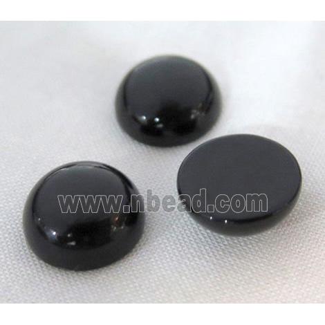 black onyx agate cabochon, round