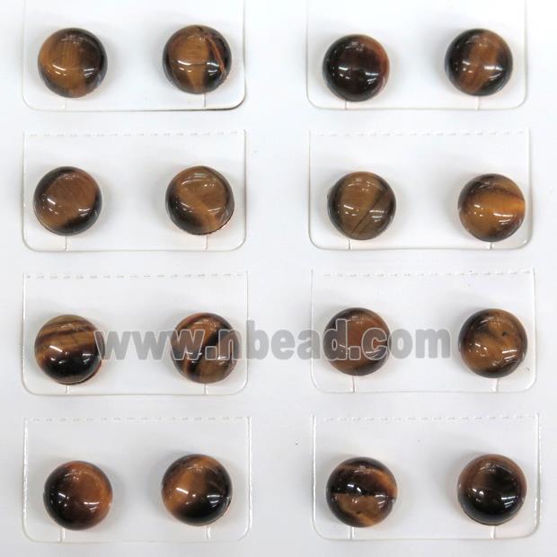 natural Tiger eye stone Stud Earring