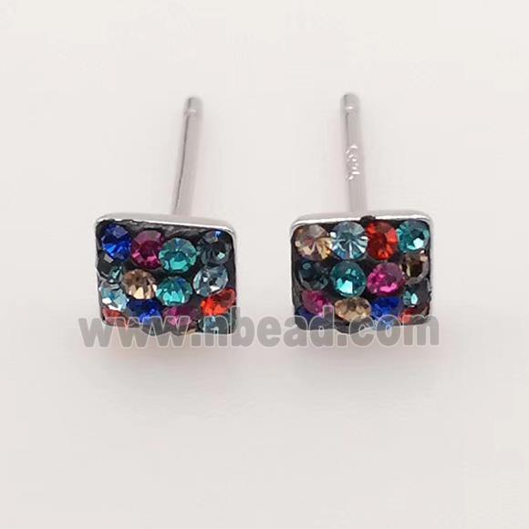 sterling silver Earring studs with Middle East rhinestone