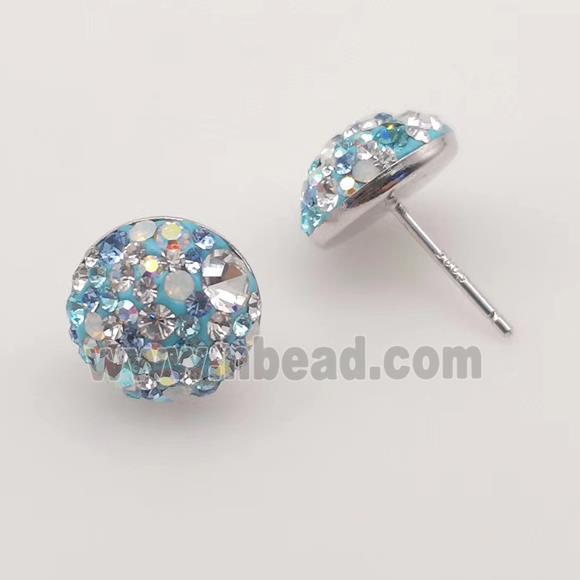 sterling silver Earring studs with Middle East rhinestone