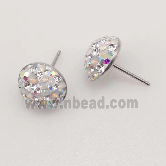 sterling silver Earring studs with Middle East rhinestone