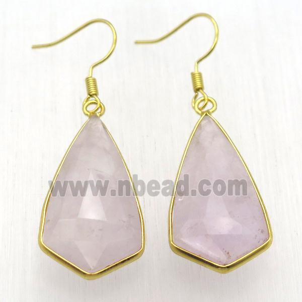 amethyst teardrop Hook Earring, gold plated