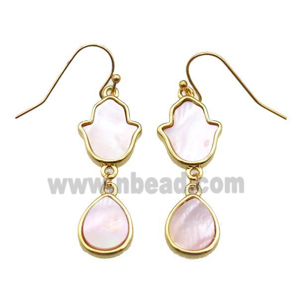 Queen Shell hook Earring, gold plated