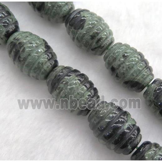 natural Kambaba jasper bead, barrel 