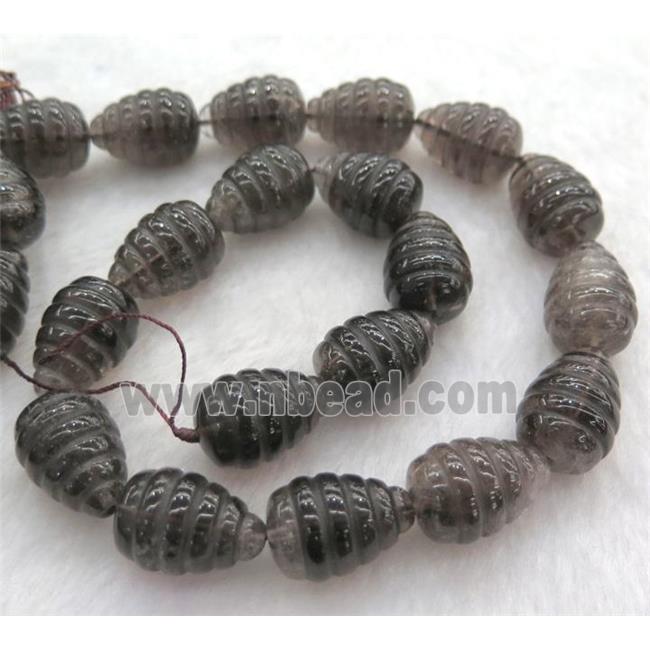 smoky quartz teardrop beads