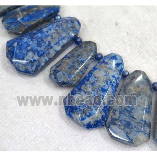 lapis lazuli beads, faceted teardrop, blue