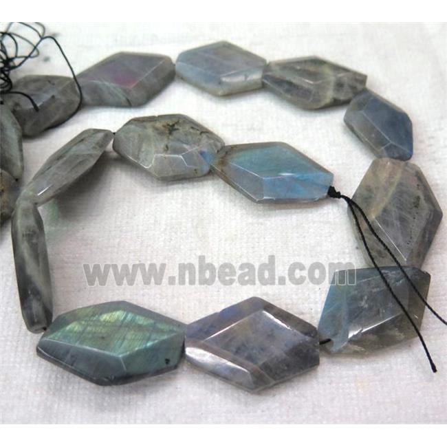 faceted freeform Labradorite bead