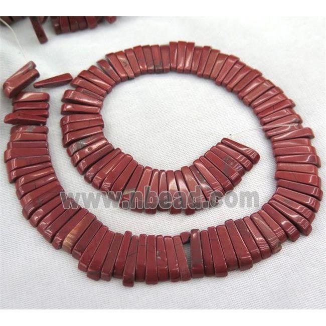 red jasper beads, stick