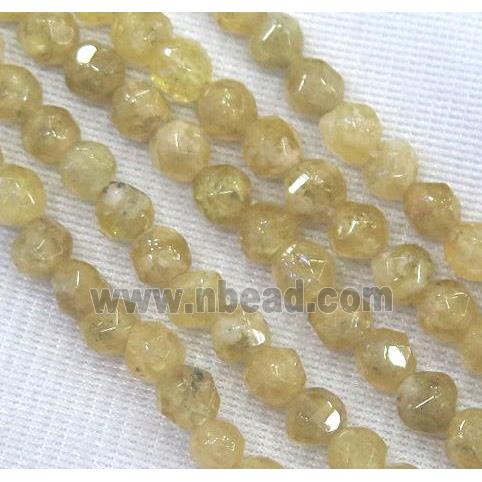 natural Yellow Garnet Beads, faceted freeform