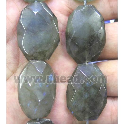 Labradorite beads, faceted freeform