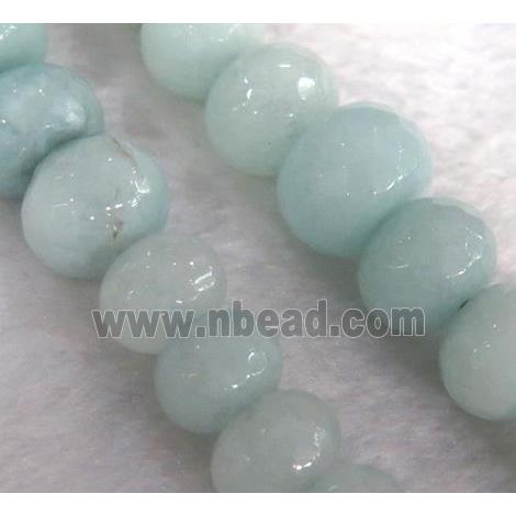 Sinkiang Jade Beads, faceted rondelle, blue