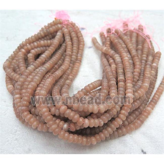 sunstone beads, rondelle, pink